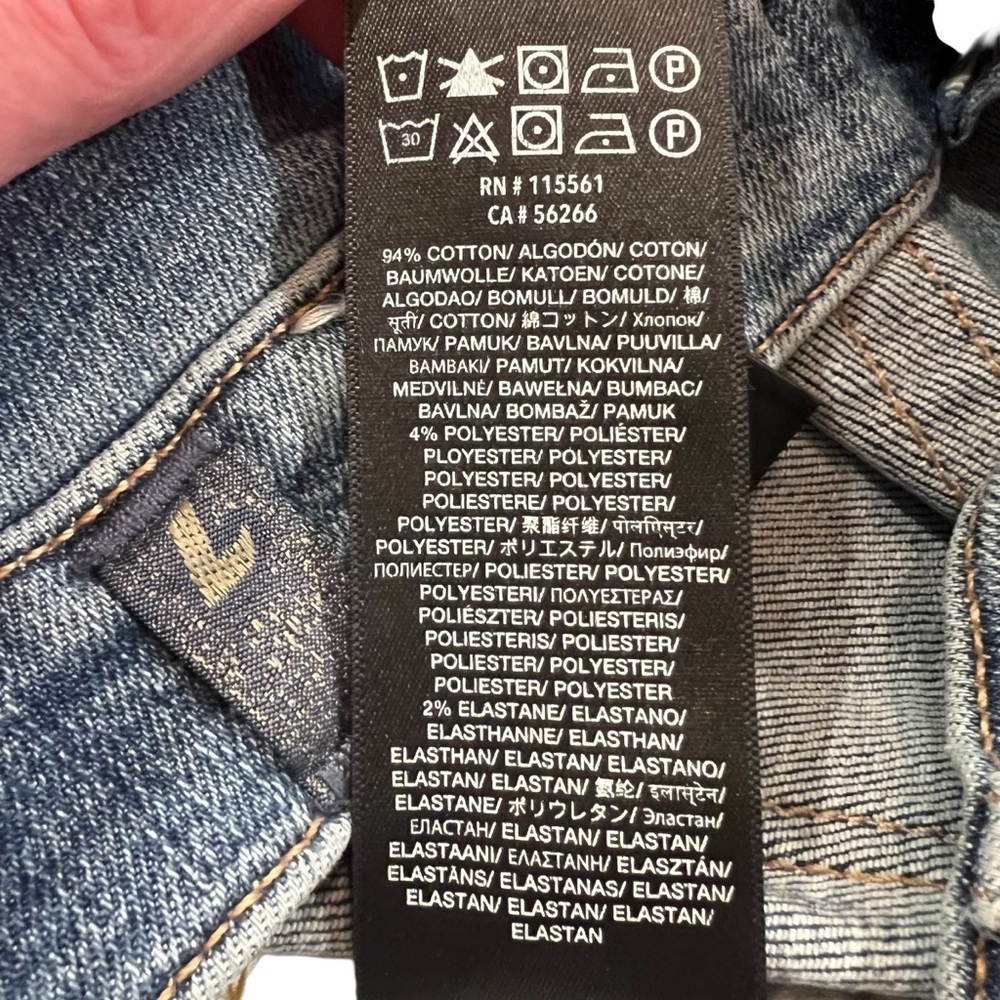 7 FOR ALL MANKIND High Waist Slim Kick Destroyed Hem Luxury Jeans Size 25 - Picture 10 of 16